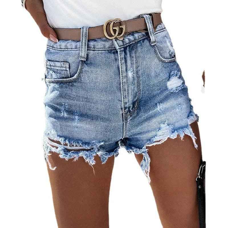 Ripped Denim Shorts - MRC STOREbottomsMy StoreRipped Denim ShortsMRC STORECJNZ207184303CXBlueL