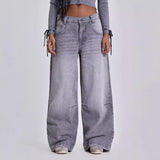 Gray Y2K Washed Distressed Casual Straight - Leg Jeans - MRC STOREbottomsMy StoreGray Y2K Washed Distressed Casual Straight - Leg Jeans - MRC STOREMRC STORECJNZ212876103CXGrayL