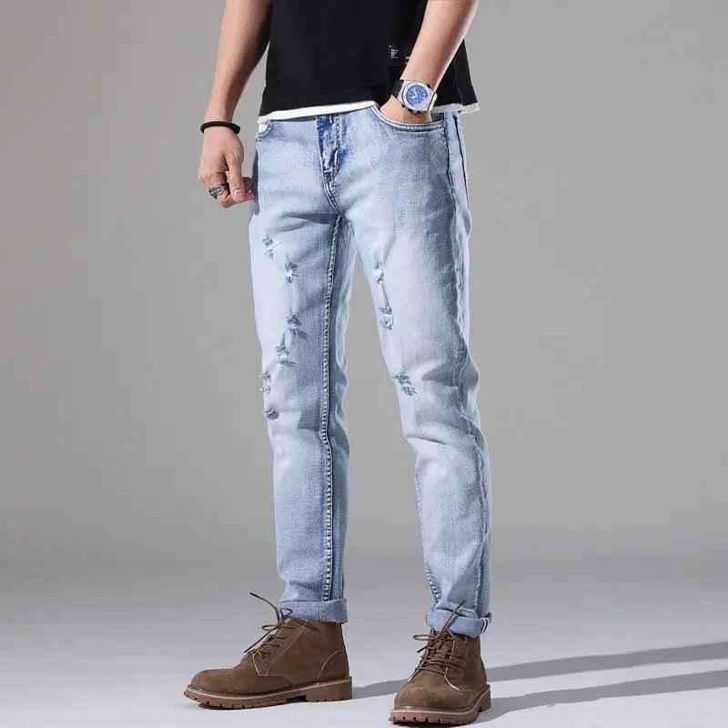 Slim fit Ripped White Jeans - MRC STOREbottomsMy StoreSlim fit Ripped White JeansMRC STORECJXX200404701AZJS813 Light Blue28