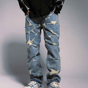 High Street Spider Web Jeans - MRC STOREbottomsMy StoreHigh Street Spider Web JeansMRC STORECJNZ178906005EVLight Blue2XL