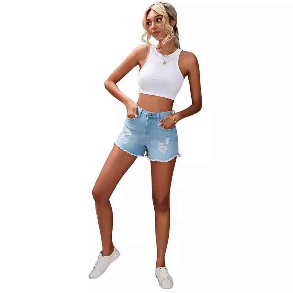 High Waist Shorts - MRC STOREbottomsMy StoreHigh Waist ShortsMRC STORECJNZ207969405EVLight Blue2XL