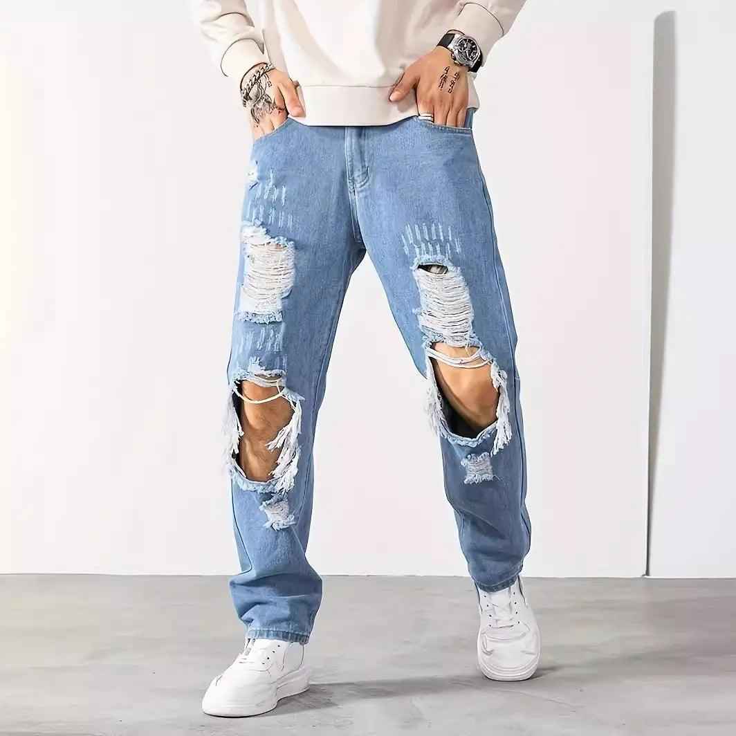 Korean Style Ripped Cropped jeans - MRC STOREbottomsMy StoreKorean Style Ripped Cropped jeansMRC STORECJXX204317803CXLight BlueL