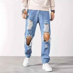 Korean Style Ripped Cropped jeans - MRC STOREbottomsMy StoreKorean Style Ripped Cropped jeansMRC STORECJXX204317803CXLight BlueL