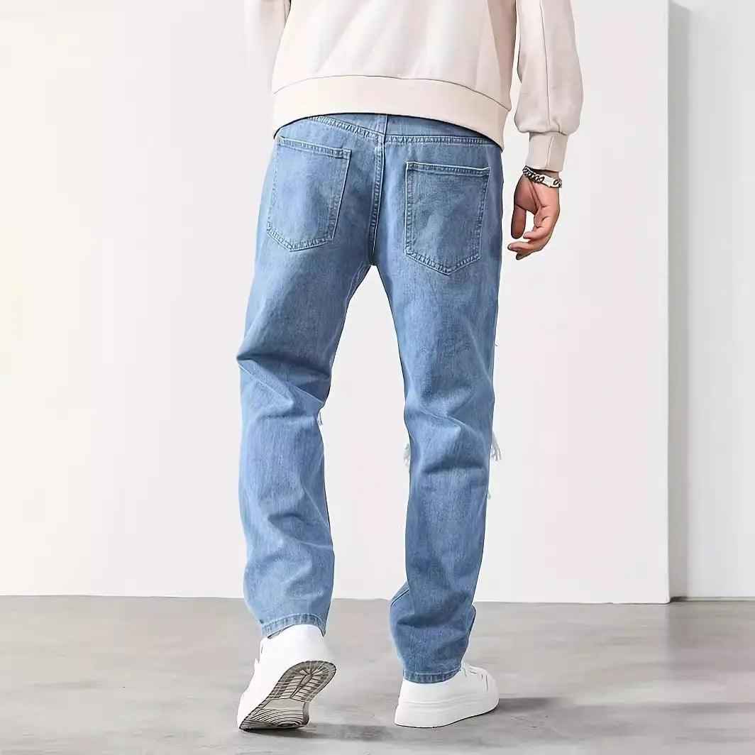 Korean Style Ripped Cropped jeans - MRC STOREbottomsMy StoreKorean Style Ripped Cropped jeansMRC STORECJXX204317803CXLight BlueL