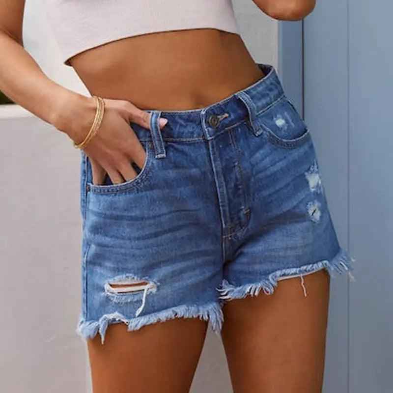 Ripped Denim Shorts - MRC STOREbottomsMy StoreRipped Denim ShortsMRC STORECJNZ207719905EVPicture Color2XL