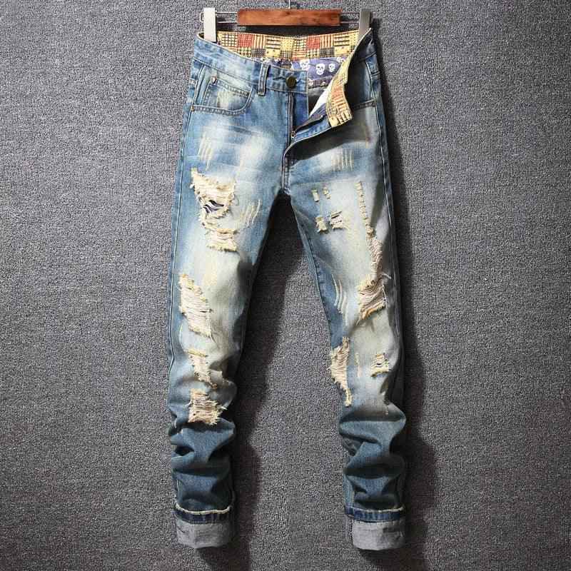 Hong Kong Style Ripped Jeans - MRC STOREbottomsMy StoreHong Kong Style Ripped JeansMRC STORECJXX197721201AZRetro Blue28