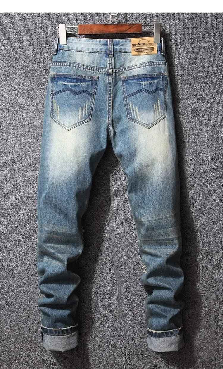 Hong Kong Style Ripped Jeans - MRC STOREbottomsMy StoreHong Kong Style Ripped JeansMRC STORECJXX197721201AZRetro Blue28