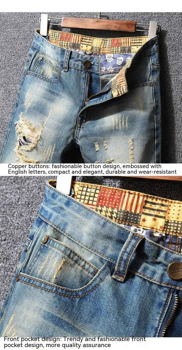 Hong Kong Style Ripped Jeans - MRC STOREbottomsMy StoreHong Kong Style Ripped JeansMRC STORECJXX197721201AZRetro Blue28