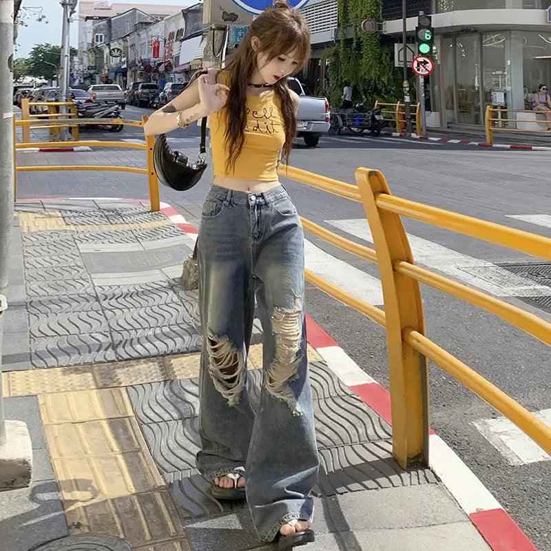 Loose Fitting Wide Leg Jeans - MRC STOREbottomsMy StoreLoose Fitting Wide Leg JeansMRC STORECJNZ205860509IRRetro Blue LengthenedL