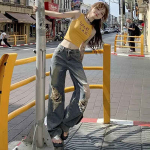 Loose Fitting Wide Leg Jeans - MRC STOREbottomsMy StoreLoose Fitting Wide Leg JeansMRC STORECJNZ205860509IRRetro Blue LengthenedL
