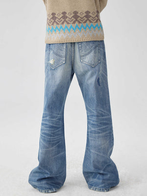 Unisex Flared Jeans - Washed Blue Patch Loose - MRC STOREbottomsMy StoreUnisex Flared Jeans - Washed Blue Patch Loose My Store MRC STORECJXX232802303CXWashed BlueL