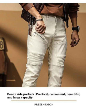 High End Slim Fit Motorcycle Jeans - MRC STOREbottomsMy StoreHigh End Slim Fit Motorcycle JeansMRC STORECJXX201236801AZWhite28