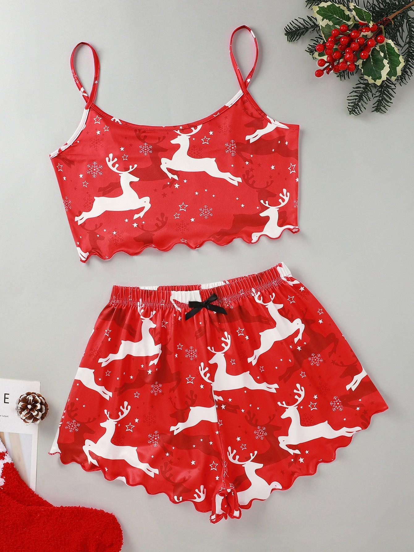Women's Spaghetti Straps Sleeveless Pajamas – Fun & Festive Holiday Comfort - MRC STOREChristmasMy StoreWomen's Spaghetti Straps Sleeveless Pajamas – Fun & Festive Holiday Comfort - MRC STOREMRC STORECJYD189930423WDSanta ClausL
