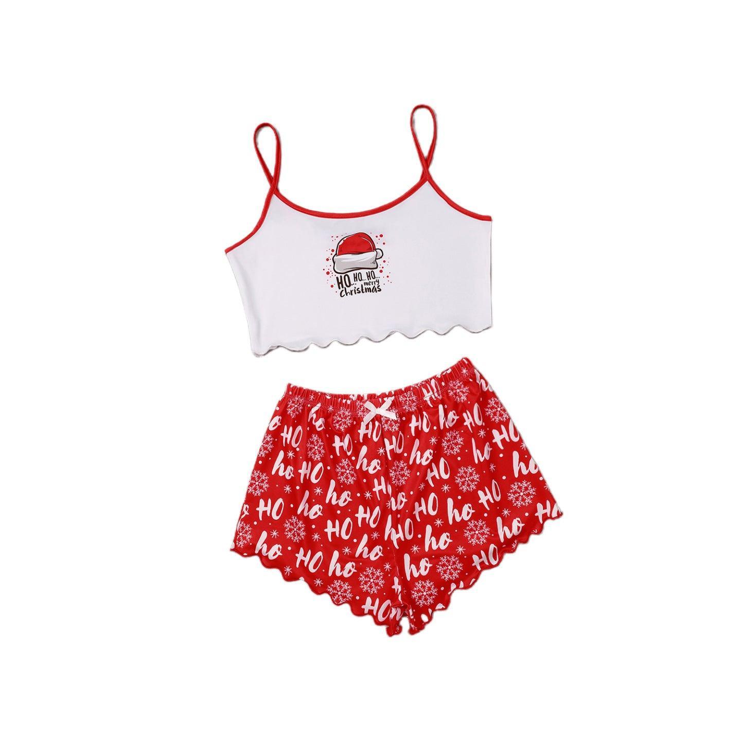 Women's Spaghetti Straps Sleeveless Pajamas – Fun & Festive Holiday Comfort - MRC STOREChristmasMy StoreWomen's Spaghetti Straps Sleeveless Pajamas – Fun & Festive Holiday Comfort - MRC STOREMRC STORECJYD189930407GTChristmas HatL