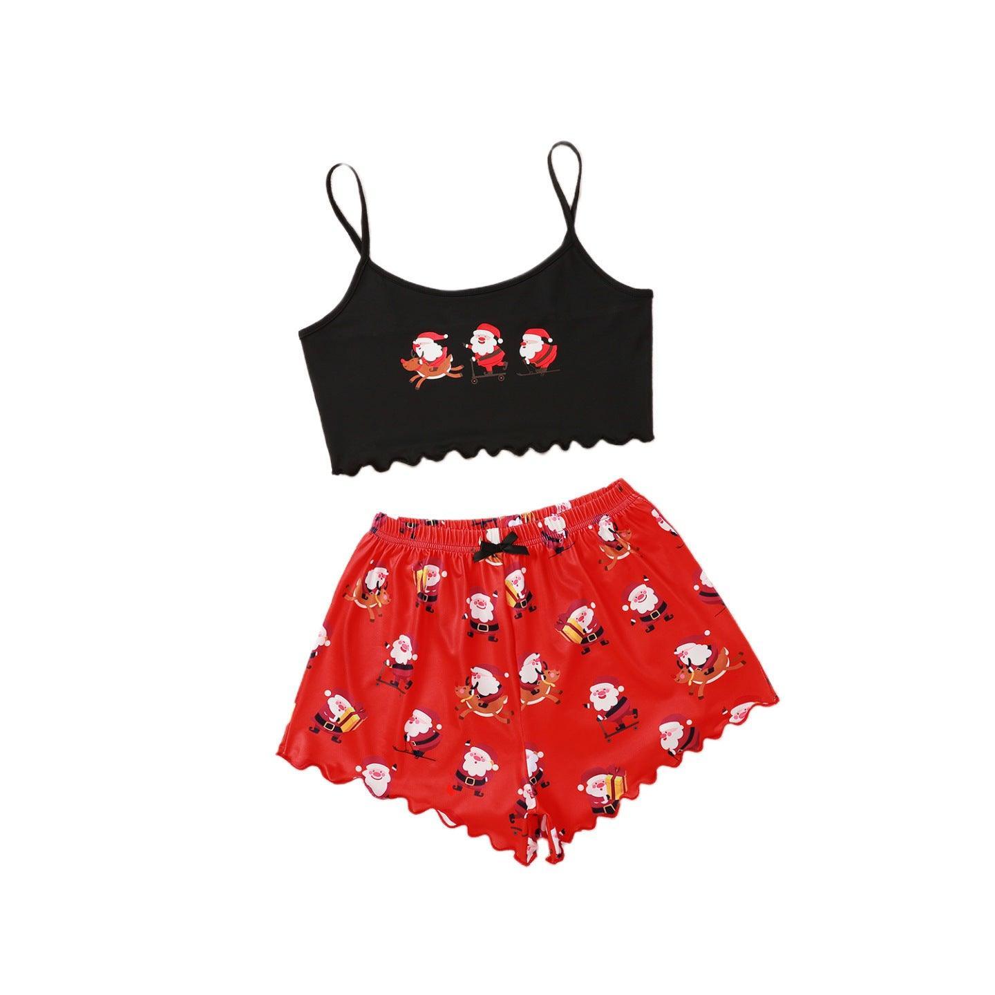 Women's Spaghetti Straps Sleeveless Pajamas – Fun & Festive Holiday Comfort - MRC STOREChristmasMy StoreWomen's Spaghetti Straps Sleeveless Pajamas – Fun & Festive Holiday Comfort - MRC STOREMRC STORECJYD189930415OLSantaL