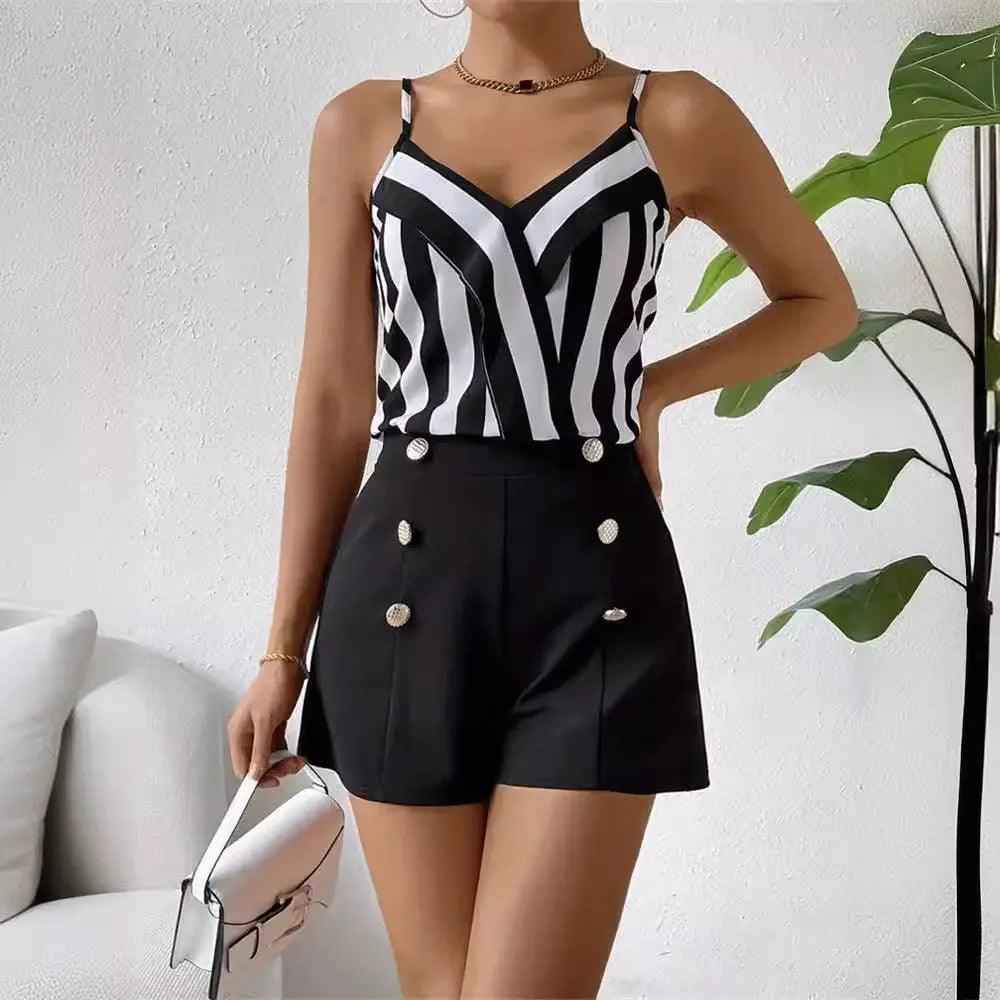 Striped Summer Set - MRC STOREclothesMy StoreStriped Summer SetMRC STORECJLS209217003CXShorts And SuspendersL