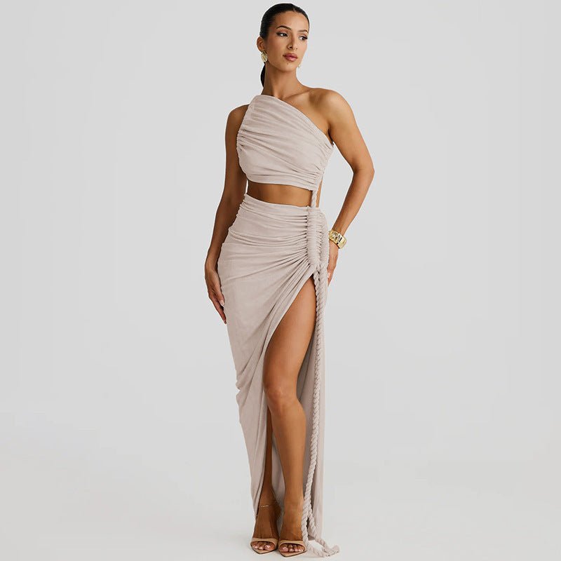 One - Shoulder Dress - Backless Ruched Long - MRC STOREDressMy StoreWomen’s One - Shoulder Dress - Backless Ruched Long My Store  42.49MRC STORECJLY242112306FUGrayL