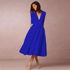 Chic V Neck Swing Dress - MRC STOREDressMy StoreChic V Neck Swing DressMRC STORECJLY209329433GTGreenL