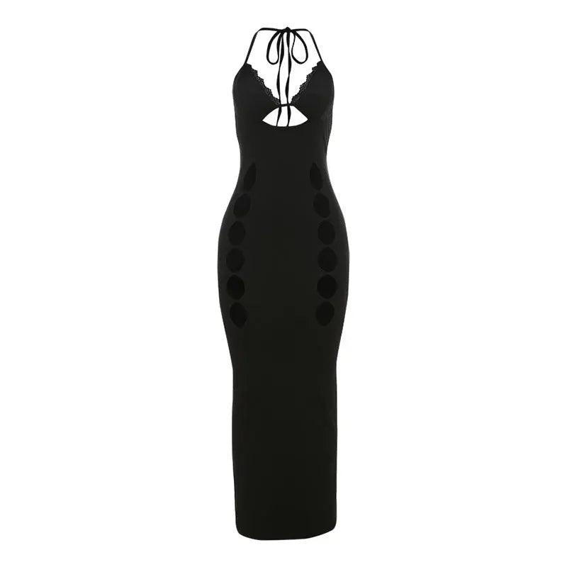 Elegant Lace Up Hollow Dress - MRC STOREDressMy StoreElegant Lace Up Hollow Dress - MRC STOREMRC STORECJLY208996903CXBlackL