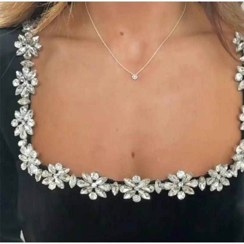 Elegant Square Neck A - Line Dress – Rhinestone Flower Design - MRC STOREDressMy StoreElegant Square Neck Long - Sleeve Dress – Rhinestone Flower Design A - Line Dress - MRC STOREMRC STORECJLY196637909IRRedL