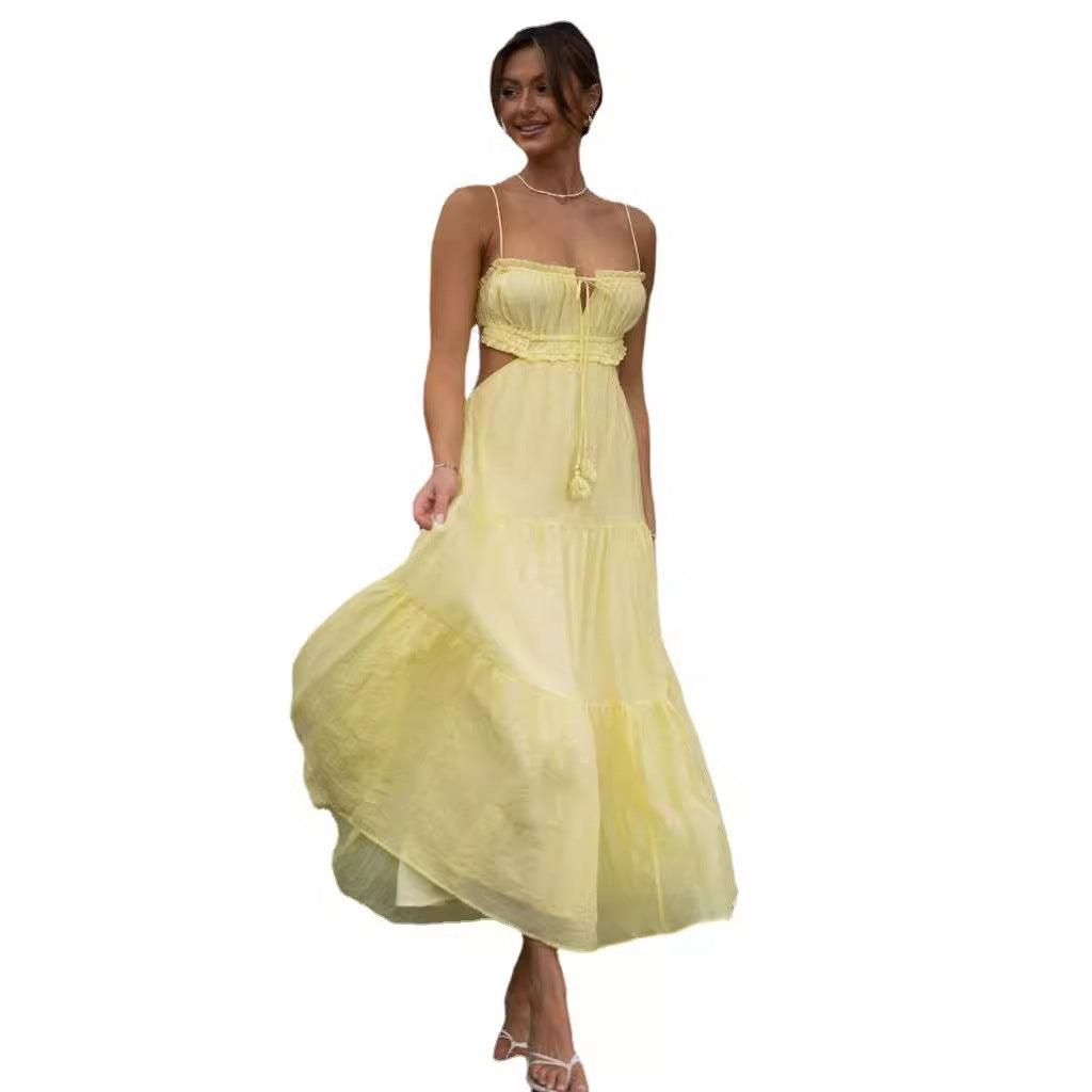 Female Hollow Backless Stitching Big Swing Dress – Elegant Sling Style Dress - MRC STOREDressMy StoreFemale Hollow Backless Stitching Big Swing Dress – Elegant Sling Style Dress - MRC STOREMRC STORECJLY202033531EVBlackL