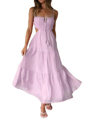 Female Hollow Backless Stitching Big Swing Dress – Elegant Sling Style Dress - MRC STOREDressMy StoreFemale Hollow Backless Stitching Big Swing Dress – Elegant Sling Style Dress - MRC STOREMRC STORECJLY202033519SHLight PurpleL