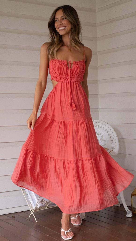 Female Hollow Backless Stitching Big Swing Dress – Elegant Sling Style Dress - MRC STOREDressMy StoreFemale Hollow Backless Stitching Big Swing Dress – Elegant Sling Style Dress - MRC STOREMRC STORECJLY202033511KPWatermelon RedL