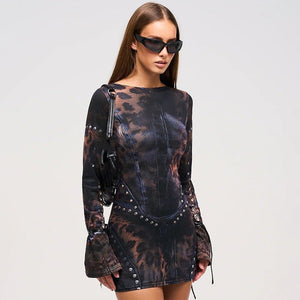 Leopard Print Dress - Winter Short High Waist - MRC STOREDressMy StoreLeopard Print Dress - Winter Short High WaistMRC STORECJLY228740003CXBlackL