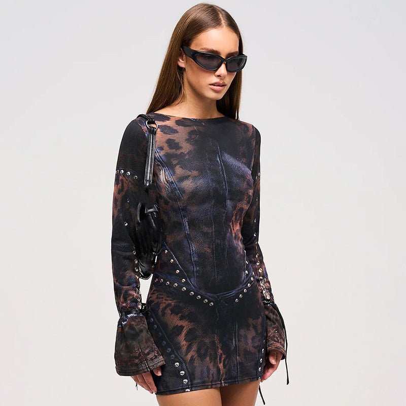 Leopard Print Dress - Winter Short High Waist - MRC STOREDressMy StoreLeopard Print Dress - Winter Short High WaistMRC STORECJLY228740003CXBlackL