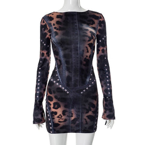 Leopard Print Dress - Winter Short High Waist - MRC STOREDressMy StoreLeopard Print Dress - Winter Short High WaistMRC STORECJLY228740003CXBlackL