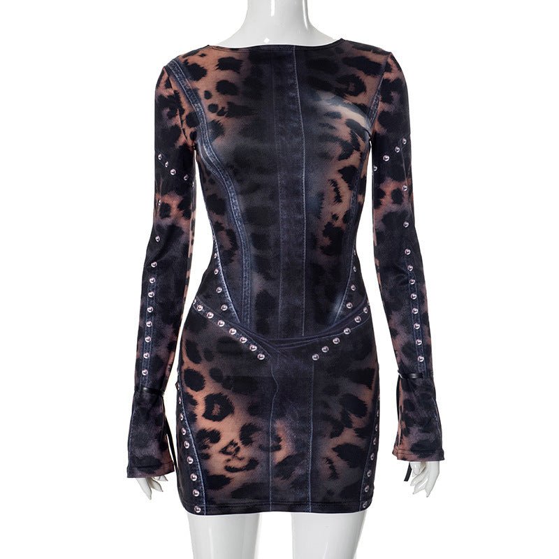 Leopard Print Dress - Winter Short High Waist - MRC STOREDressMy StoreLeopard Print Dress - Winter Short High WaistMRC STORECJLY228740003CXBlackL
