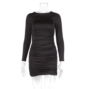 Round Neck Lace - Up Backless Dress – Long Sleeve - MRC STOREDressMy StoreElegant Round Neck Lace - Up Backless Long Sleeve Dress for Autumn & Winter - MRC STOREMRC STORECJLY217424104DWBlackL