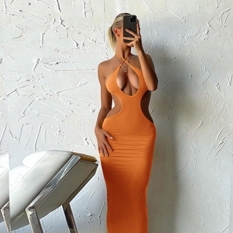 Women’s Halter Neck Dress - Hollow Solid Color - MRC STOREDressMy StoreWomen’s Halter Neck Dress - Hollow Solid Color My Store  32.70MRC STORECJLY153302603CXOrangeL