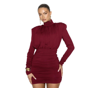 Women’s Sheath Dress - High Collar Pleated - MRC STOREDressMy StoreWomen’s Sheath Dress - High Collar Pleated My Store MRC STORECJLY231941806FUBlackL