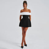 Off - Shoulder Slim Fit Dress – High Waist, Black - MRC STOREDressMy Storewomen's fashion Slim Fit Off Shoulder Contrasting Color Dress High - Waist Black Hip Skirt - MRC STOREMRC STORECJLY218482803CXBlack ShortL