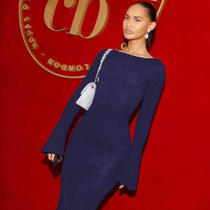 Elegant Backless Long Dress – Slim Fit, High Waist - MRC STOREDressMy StoreElegant Solid Color Dress Backless Slim Fit Long Dress – High Waist Fashion - MRC STOREMRC STORECJLY227849203CXBlueL