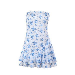 Fashionable Elegant Slim - fit Printed Tube Top A - Line Dress - High Waist - MRC STOREDressMy StoreFashionable Elegant Slim - fit Printed Tube Top A - Line Dress - High Waist My Store MRC STORECJLY232904903CXBlueL