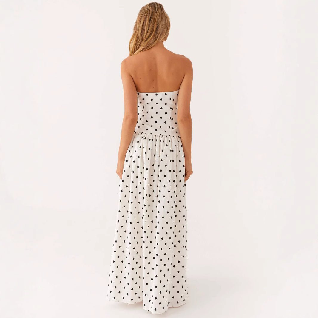 Women’s Tube Top Dress - Printed Long Style - MRC STOREDressMy Storeback view of women's tube top printed maxi dress – summer fashion MRC STORECJLY244109306FUWhiteL
