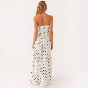 Women’s Tube Top Dress - Printed Long Style - MRC STOREDressMy Storeback view of women's tube top printed maxi dress – summer fashion MRC STORECJLY244109306FUWhiteL