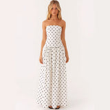 Women’s Tube Top Dress - Printed Long Style - MRC STOREDressMy Storewomen's printed tube top long dress – full front view with modelMRC STORECJLY244109306FUWhiteL