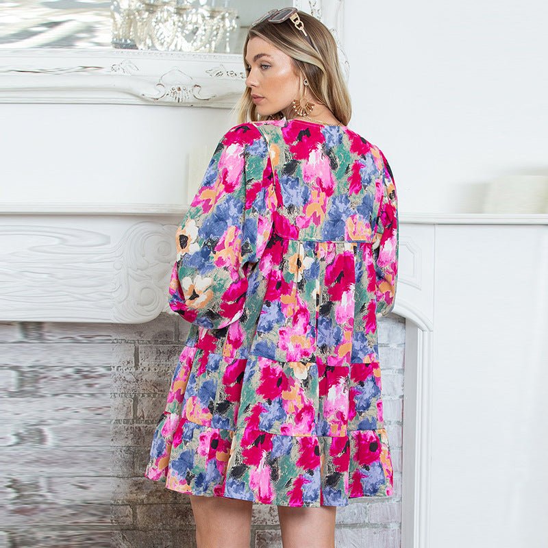 All - Matching Floral Print Pullover Dress – Casual A - Line Skirt - MRC STOREDressMy StoreAll - Matching Floral Print Pullover Dress – Casual A - Line Skirt My Store MRC STORECJLY232162903CXLC6118071P22L