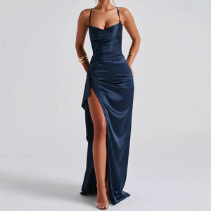 Backless Dress Women - High - Grade Satin Slit - MRC STOREDressMy StoreBackless Dress Women - High - Grade Satin SlitMRC STORECJLY228357704DWNavy BlueL