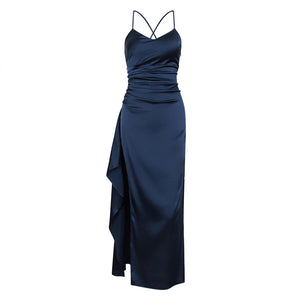 Backless Dress Women - High - Grade Satin Slit - MRC STOREDressMy StoreBackless Dress Women - High - Grade Satin SlitMRC STORECJLY228357704DWNavy BlueL