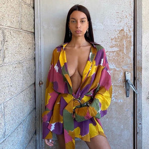 Women’s Shirt Dress - Printed V - Neck Long - MRC STOREDressMy StoreWomen’s Shirt Dress - Printed V - Neck Long My Store MRC STORECJLY134309403CXPicture colorL