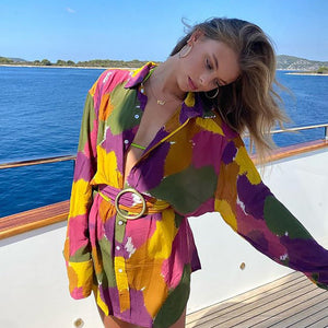 Women’s Shirt Dress - Printed V - Neck Long - MRC STOREDressMy StoreWomen’s Shirt Dress - Printed V - Neck Long My Store MRC STORECJLY134309403CXPicture colorL