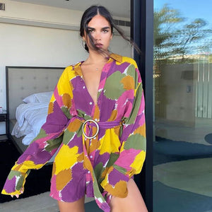 Women’s Shirt Dress - Printed V - Neck Long - MRC STOREDressMy StoreWomen’s Shirt Dress - Printed V - Neck Long My Store MRC STORECJLY134309403CXPicture colorL