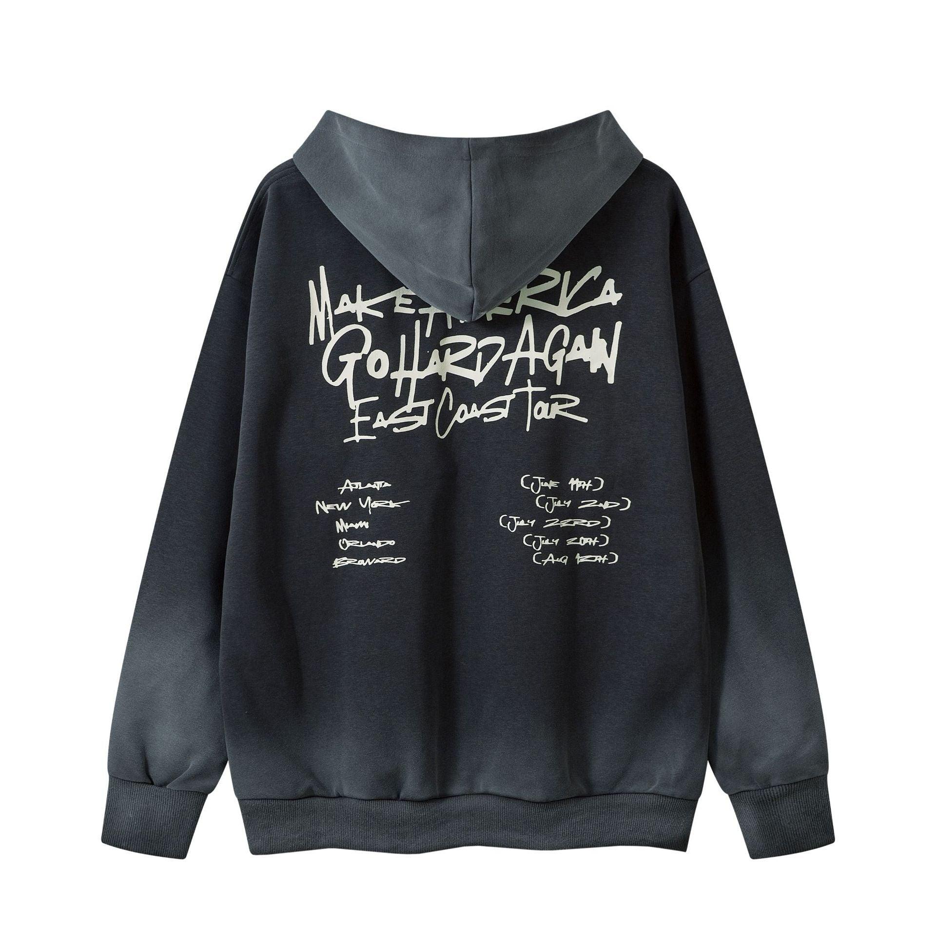 Retro Graffiti Zipper Hoodie – Trendy Fit - MRC STORE