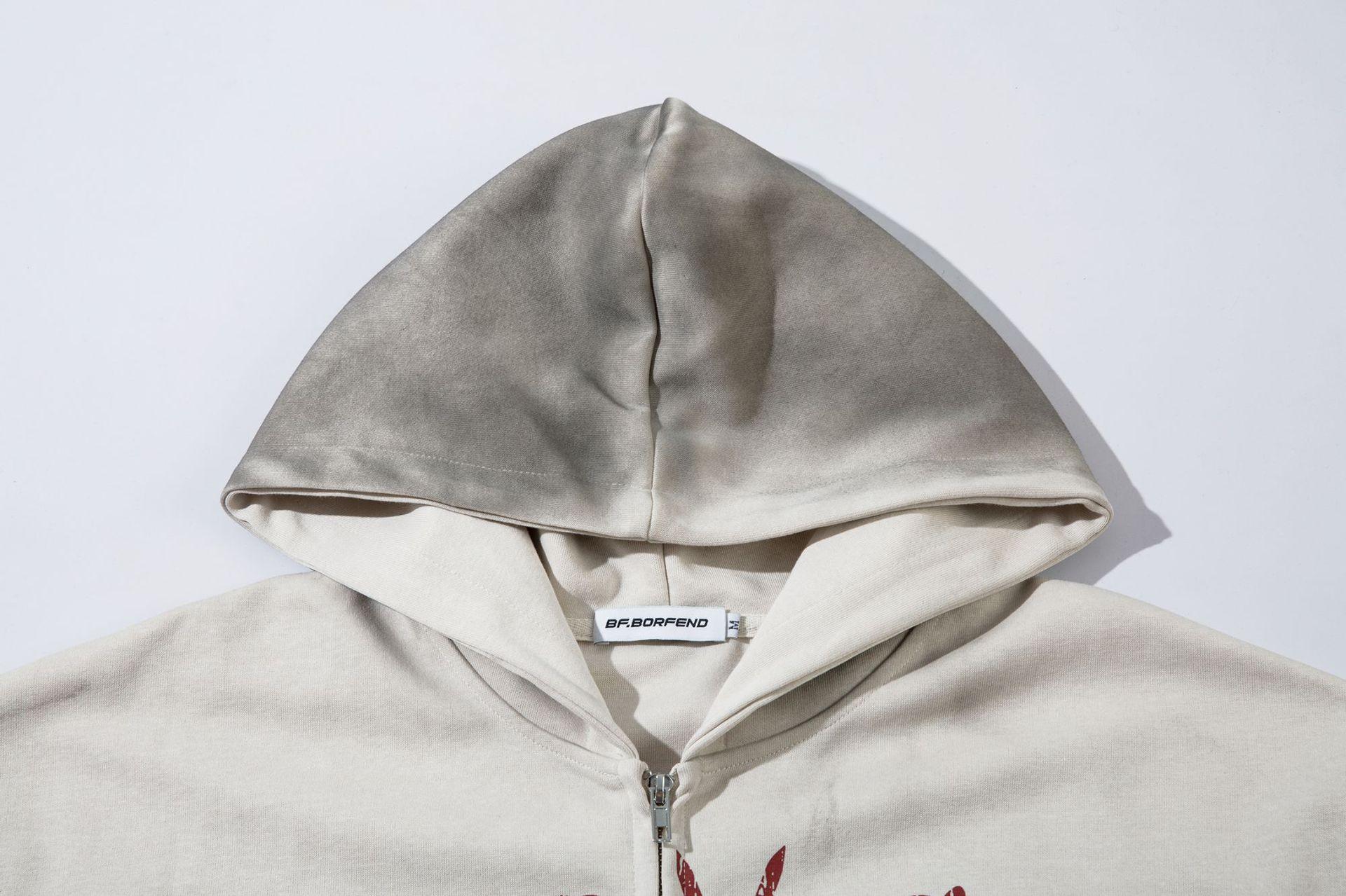 Retro Graffiti Zipper Hoodie – Trendy Fit - MRC STORE