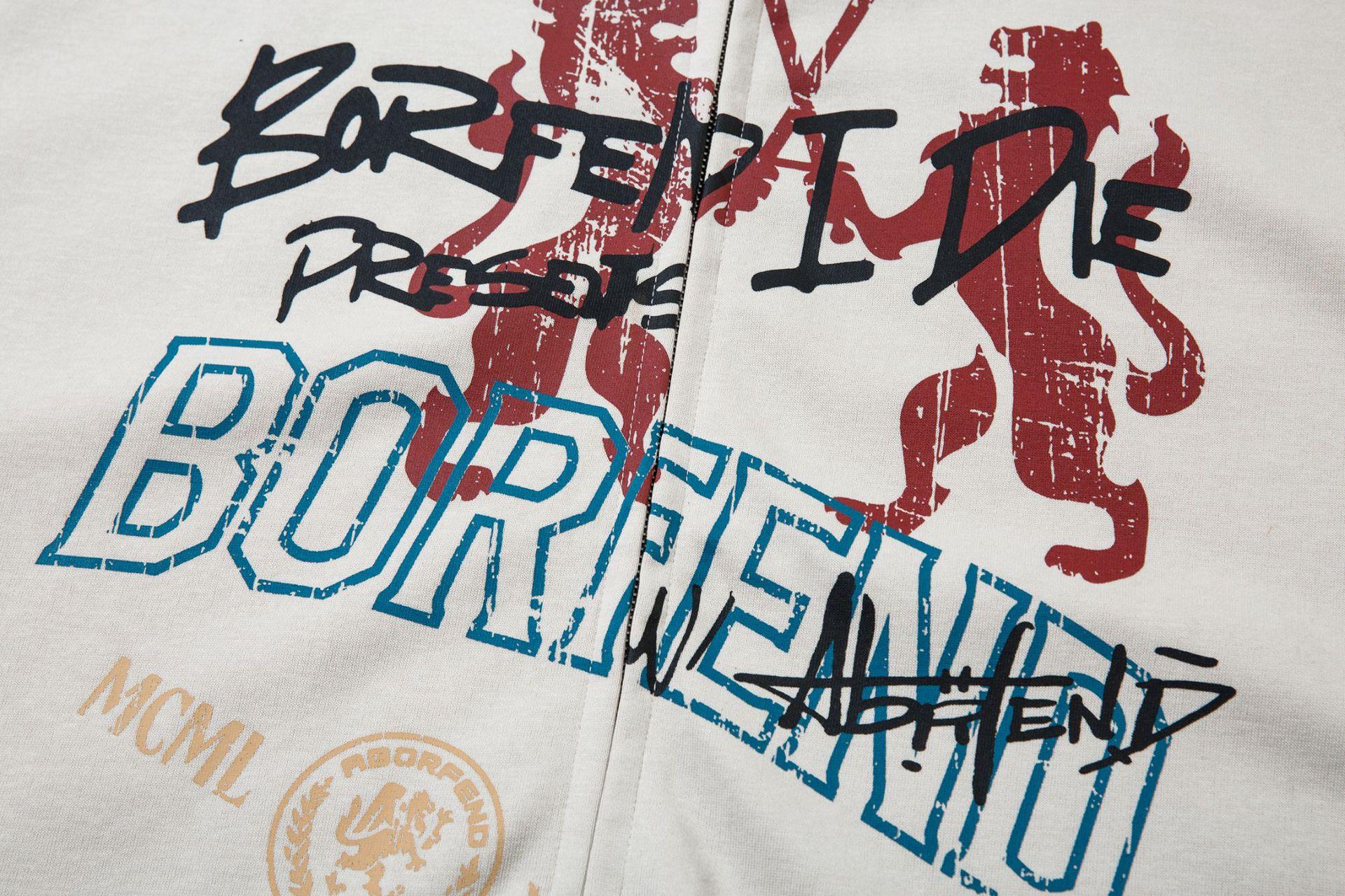 Retro Graffiti Zipper Hoodie – Trendy Fit - MRC STORE