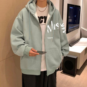 Letter Print Full Zip Hoodie – Hong Kong Style - MRC STOREHoodieMy StoreHong Kong Style Letter Printed Full Zip Hoodie – Cozy & Stylish Outerwear for Youth - MRC STOREMRC STORECJWY219286922VEMatcha Green Regular2XL
